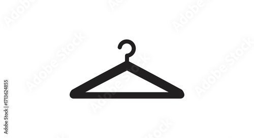 Simple black hanger illustration a minimal clothing storage symbol
