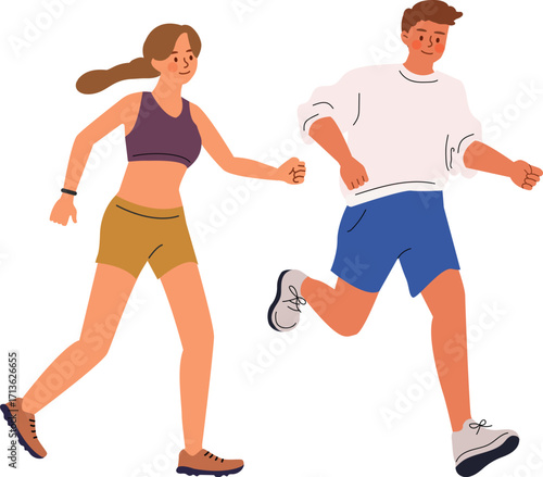 Running Together A Couple Enjoying a Morning Jog