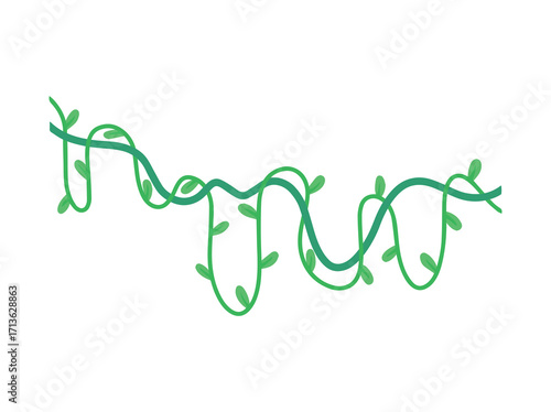 Cartoon Jungle Vine Plant or Liana Branch Vines

