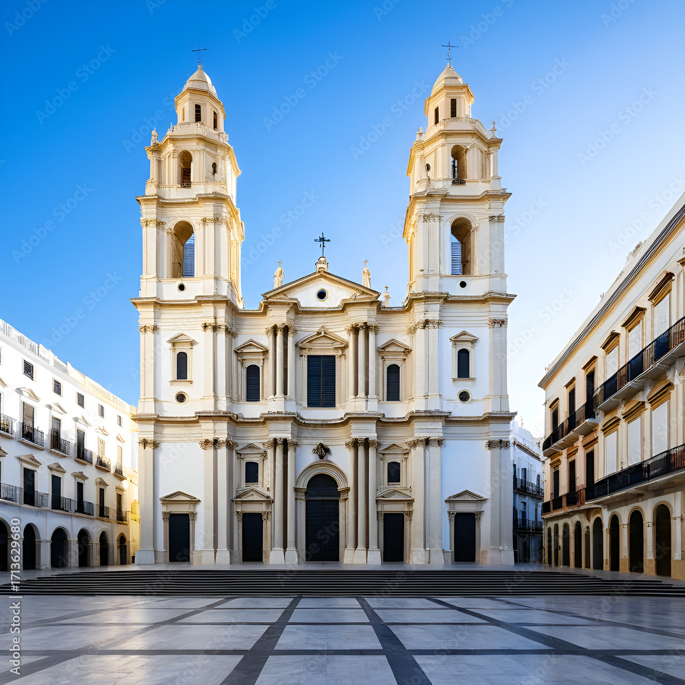 Fototapeta premium Cathedral of the Holy Cross in Cadiz.