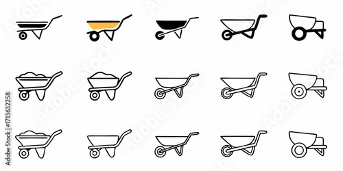 Collection of various outline icons including lips drops flower and weather related symbols in black