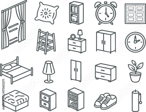 Collection of Bathroom Items and Accessories for Home and Spa Decoration