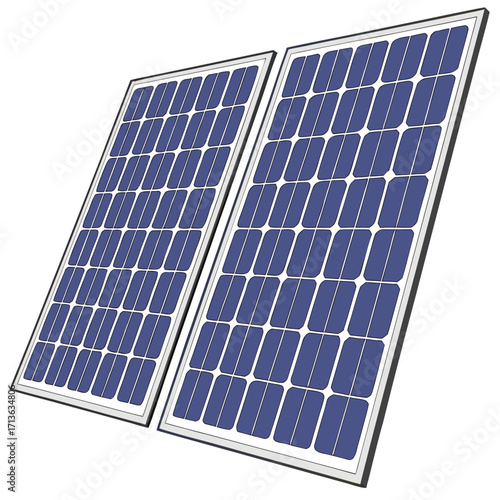 Vector art of two solar panels