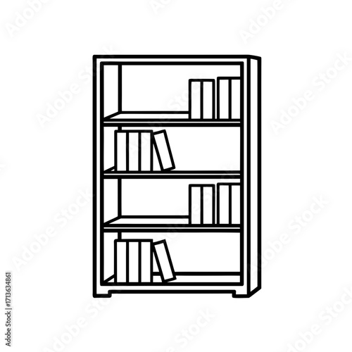 bookshelf icon isolated on white