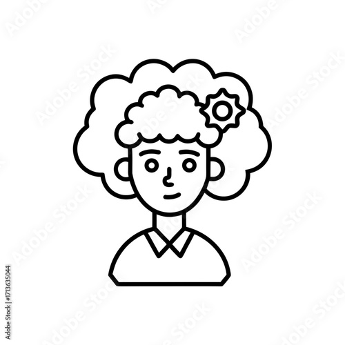 critical thinking icon isolated on white
