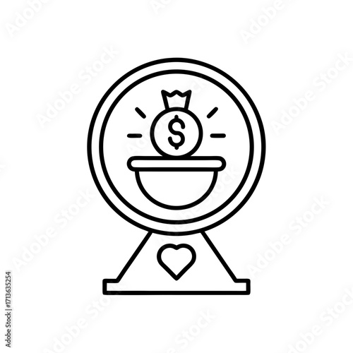 fundraising icon isolated on white