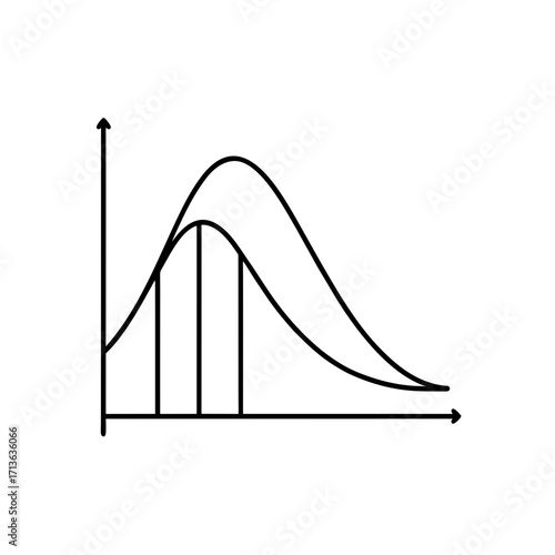 supply demand curve icon isolated on white