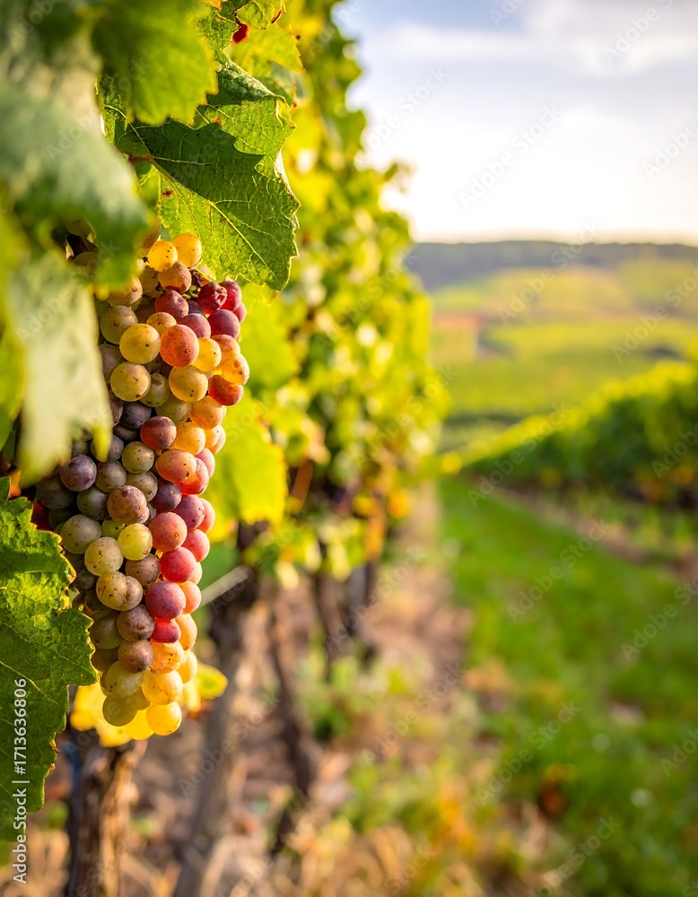 Fototapeta premium Vineyard cluster of grapes