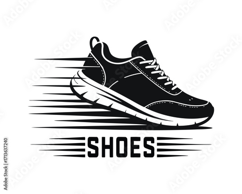 Sports Footwear Icon Fast Run Training Vector Design