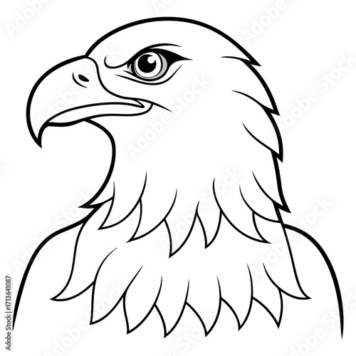 Majestic eagle head vector illustration scalable graphic design icon art silhouette vector illustration white background