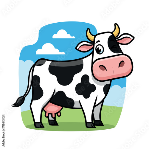 cow, animal, cartoon, farm, vector, milk, illustration, cattle, white, mammal, cute, agriculture, bull, dairy, nature, calf, livestock, black, domestic, drawing, art, udder