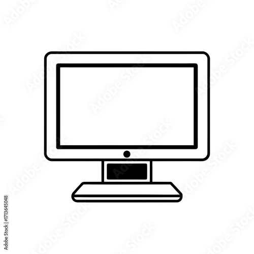 Illustration of a desktop computer monitor on transparent background