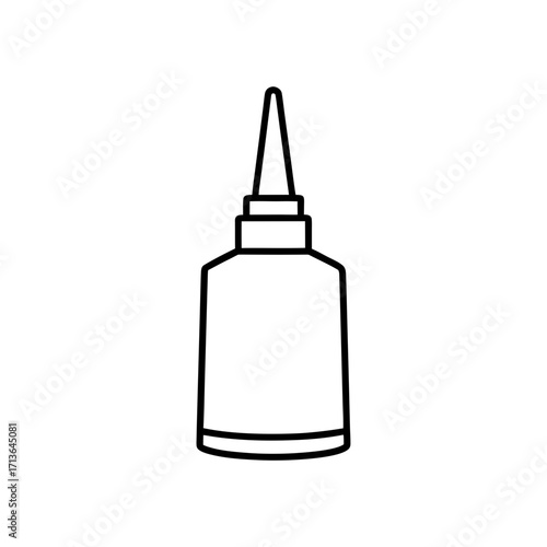 Outline drawing of a glue bottle object on transparent background