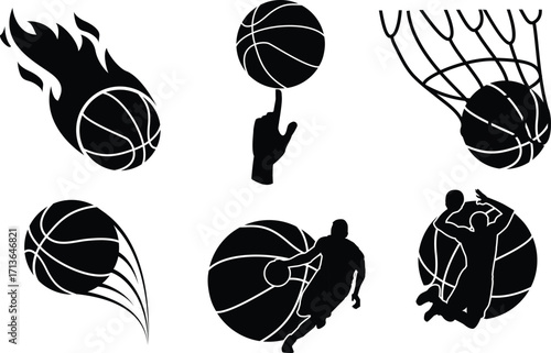 Basketballs silhouttes