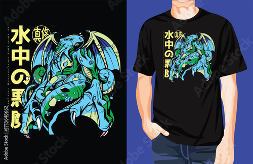 Cthuluh Japanese t-shirt design