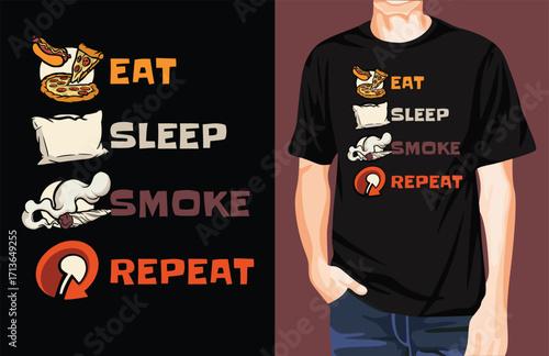 Eat sleep smoke repeat t-shirt design