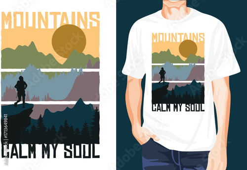 Hiking and calm t-shirt design