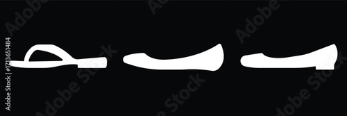 Art & IllustrationLadies shoes icon set.women's shoes footwear and elegant style and design trends.wedge heels sketch icon line art vector illustration..leather shoes heel icon black and white icon se