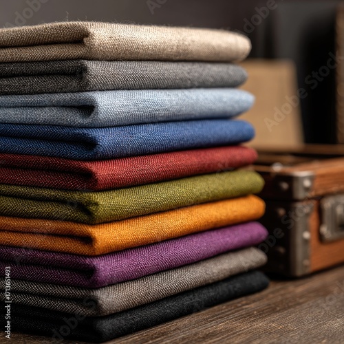 Stack of colorful fabrics