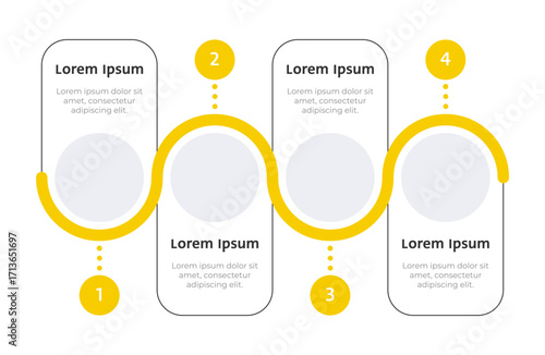 Antimalware work infographic template. Cyber security improvement. Digital safety. Data visualization with 4 steps. Empty process vector design. Editable blank options info graphics. Lexend font used
