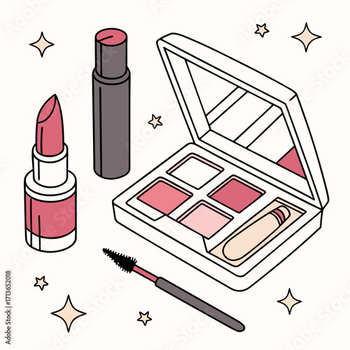 Makeup set, a collection of beauty products
