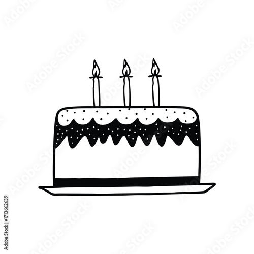 Delicious Birthday Cake with Colorful Candles and Decorations