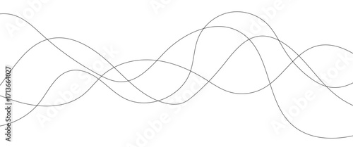 Abstract wavy black and white curved lines.