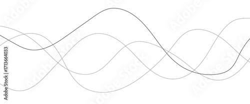 Abstract wavy black and white curved lines.