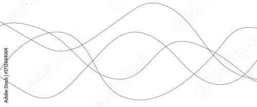 Abstract wavy black and white curved lines.