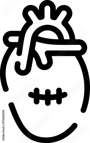 Minimalistic Rounded Modern Line Art Parts body transplant medical Icon