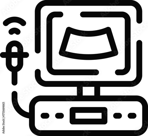Minimalistic Rounded Modern Line Art Technology medical baby Icon