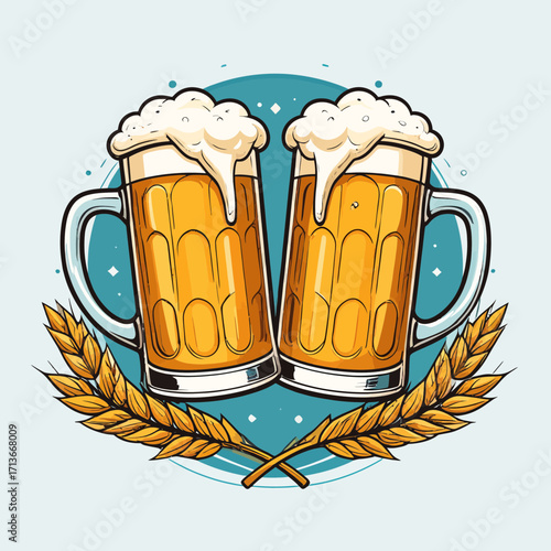 Oktoberfest Icon Vector Icons of Pretzel, Beer, and Bavarian Hat for Festive Celebrations