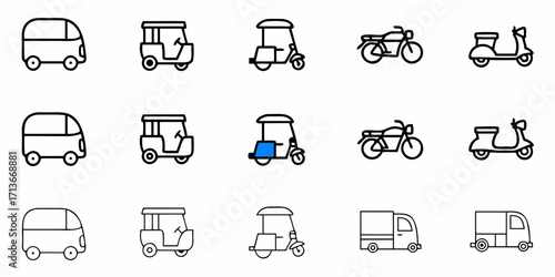 Collection of black and white outline icons depicting various food and drink containers and packaging styles