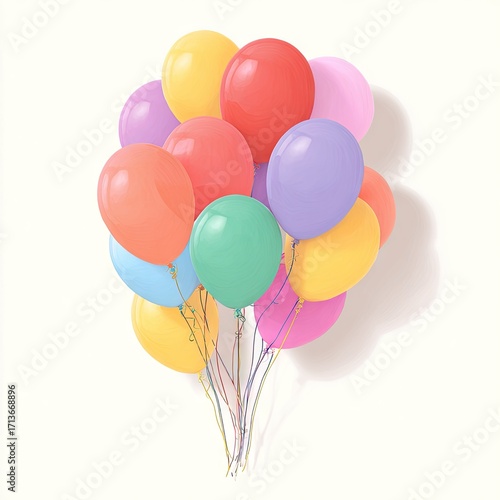 Wallpaper Mural Cluster of colorful balloons in pastel shades Torontodigital.ca