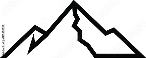 Minimalist mountain range, peak outline for adventure, travel