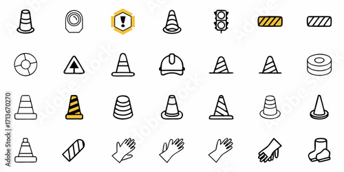 Collection of kitchen and food related icons including pretzels and cooking utensils displayed neatly