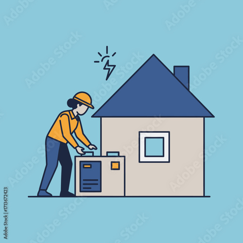 Electrician Repairing Home Power System Ensuring Safe and Reliable Electricity