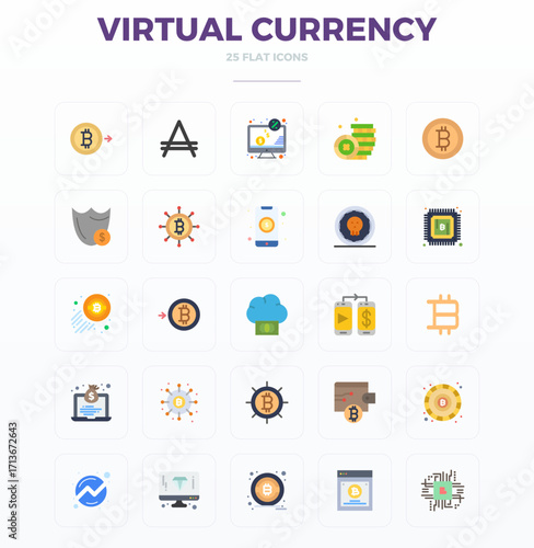 25 Flat PIXEL Perfect Vectors for Virtual Currency Theme