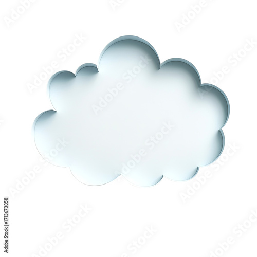 3D stylized white cloud graphic