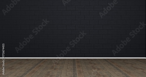 Black wall wooden floor room