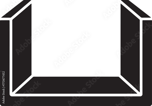 Abstract Box Frame Silhouette Vector Illustration for Modern Designs and Geometric Projects