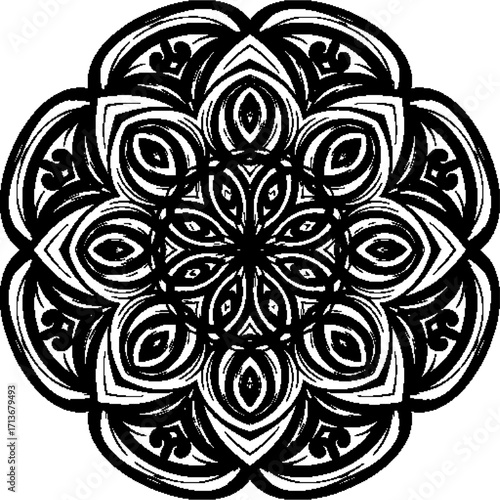 Spiritually themed mandala floral design: Great vector art for meditation, relaxation, spa or yoga banner designs.