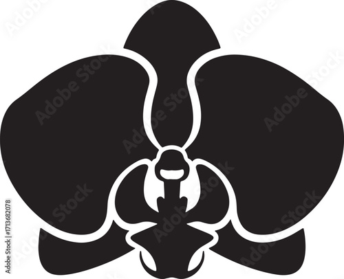 Elegant Orchid Flower Silhouette for Botanical Designs and Floral Art Projects Decoration