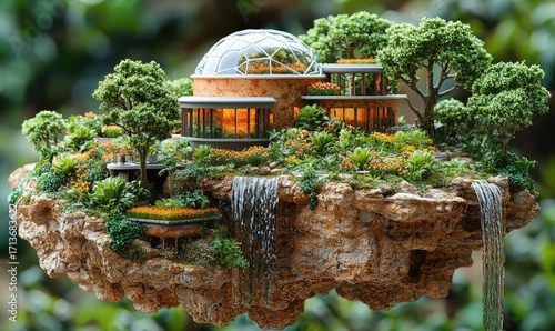 Lush, eco-friendly home on a floating island