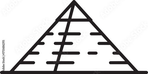 Pyramid Silhouette Icon A Symbol of Ancient Civilization and Architectural Achievement