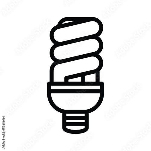 spiral fluorescent bulb outline icon vector design good for web or mobile app