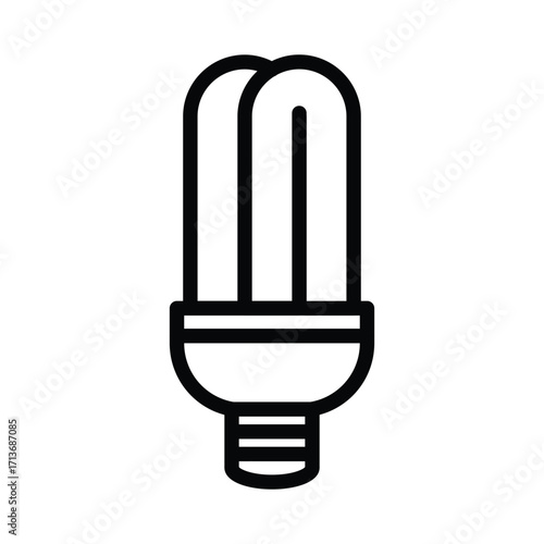fluorescent bulb outline icon vector design good for web or mobile app