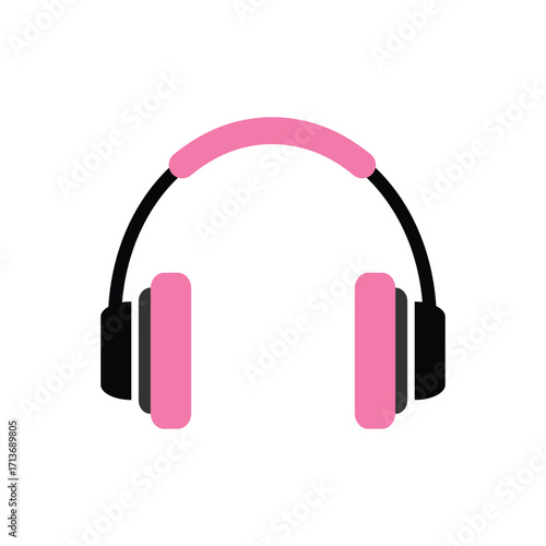 Pink headphones for listening to music