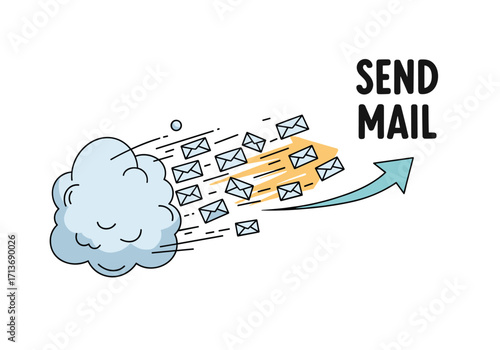 Sending a large volume of emails quickly from a cloud service with a smooth trajectory.