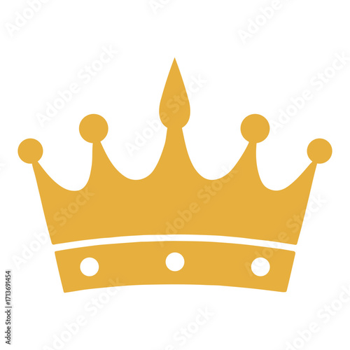 Elegant Golden Crown Silhouette Vector
